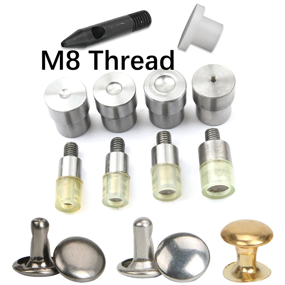 M8 Thread Cap Rivets Dies For Hand Punch Press Machine Install Rivet Mold For Hat Shoes Leathercraft Sewing Accessorie metal rivets belt strap rivets copper rivets leather rivets pearl rivets