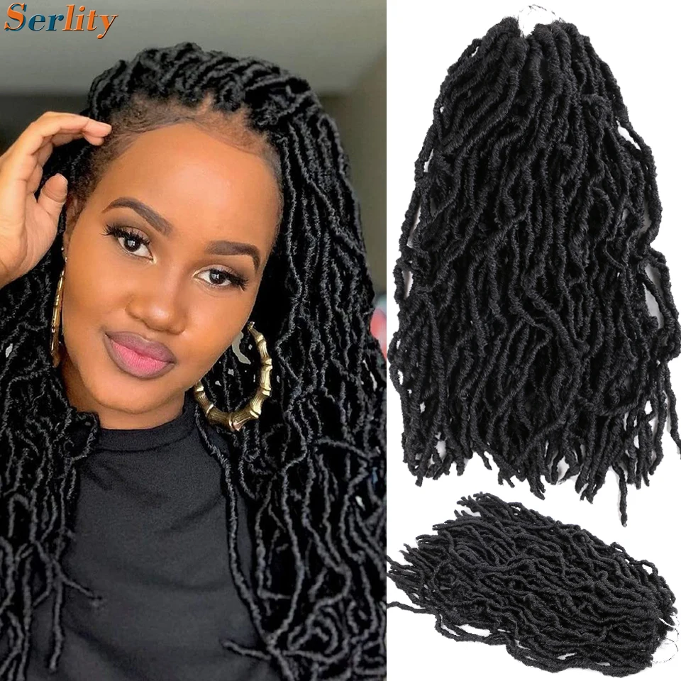 14 Inch Short New Faux Locs Braids Ombre Black Brown Soft Locs Crochet Hair Goddess Locks Crochet Hair For Black Women And Kids 3