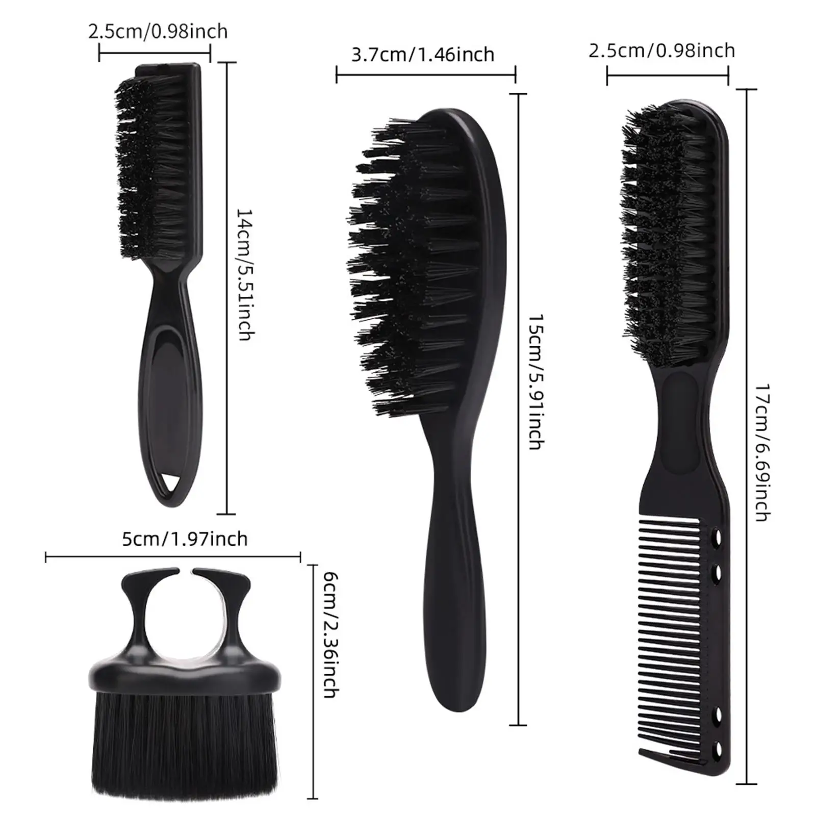 Barber Brush and Barber Comb Set Reusable Portable Barber Cleaning Hairbrush for Husband Boyfriend Dad Father`s Day Gifts Salon