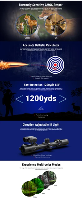 Ottica Notturna PARD DS35-LRF | Telemetro 1000m, Video 2K, Wi-Fi | Per Caccia E Tiro - Foto 11