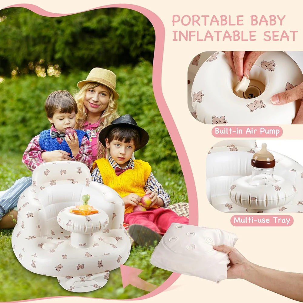 8-36 Months Baby Seat Multifunctional Inflatable Seat Bathroom Sofa Baby Eating Chair Feeding Bathing Stool Toddler Chair