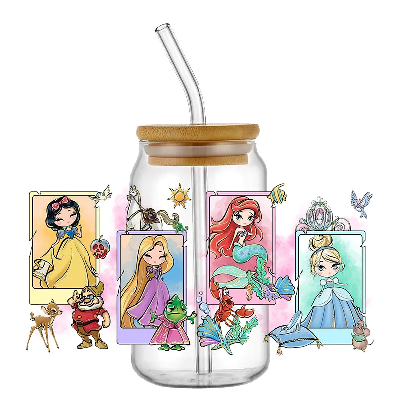 Disney Prinses Hocus Pocus Steek Ontwerp Uv Dtf Sticker Voor 16Ozcup Wrap Transfer Sticker Custom Label Diy Logo Zelfklevend