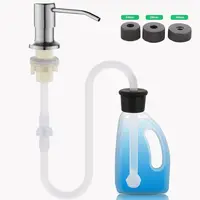 Stainless Steel Kitchen Sink Mounted Liquid Soap Dispenser Countertop Water Pump No-spill Extension Tube Lotion Dispenser 1