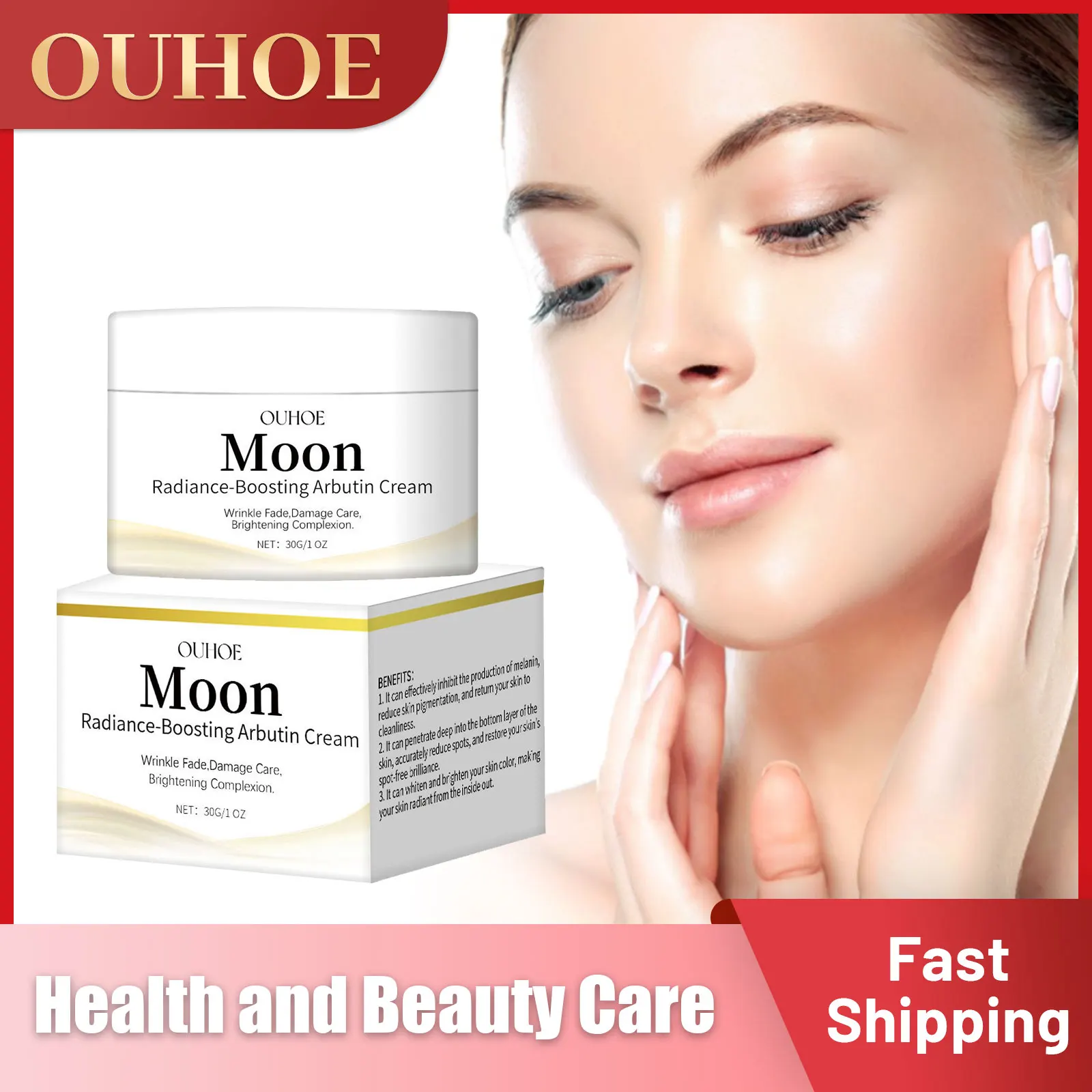 

Arbutin Face Cream Lightening Stain Fade Dark Sun S-pot Brightening Moisturizing W-hitening Refreshing Firming Skin Care Product