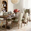 American solid wood dining table log casual home meeting table retro creative large board table French light luxury old long 2