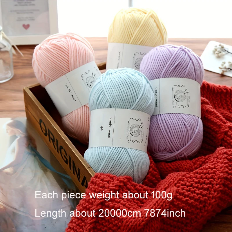 1Pc 100g Crocheting 100% Acrylic Yarn For hand knitting Crochet  yarn to knit DIY Line handmke threads 200M 7874inch 4