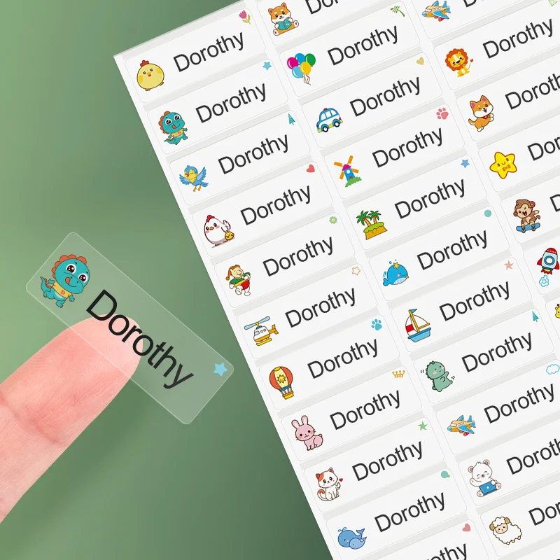  パーソナライズ防水ステッカー カスタム - 学校用品、水筒、子供の工作用ネームタグ、耐久性のある多言語対応 