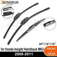 3PCS Car Wiper for Honda Insight Hatchback MK2 2009-2011 Front Rear Windshield Four Seasons durable Accessories 2009 2010 2011 1