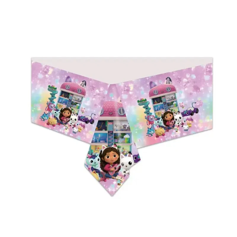 Gabby Dollhouse Cats Party Decorations Theme Disposable Party Dinnerware Set Balloons Reusable Straw Baby Shower birthday tableware set,birthday party supplies,party supplies