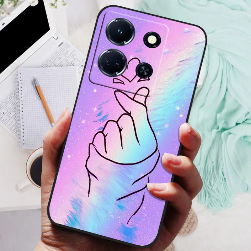 Black Silicone Soft Back Cover with Lion and Wolf Design - Protective Phone Case Shell