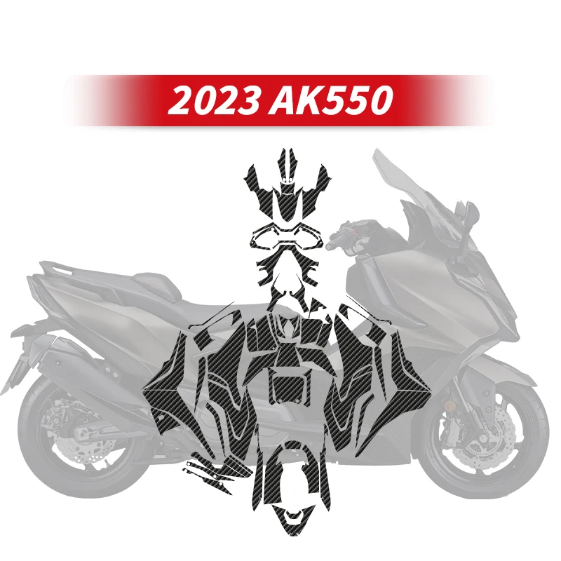 Use For KYMCO AK550 2023 Years Motorcycle Carbon Fiber Fairing Stickers Kits Of Bike Accessories Decoration Protection Decals