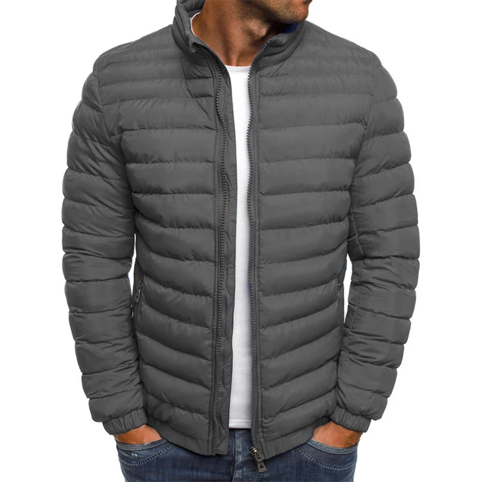 Solid Color Jacket Cotton-padded Jacket Lingge Stitched Thickened Collar Cotton-padded Jacket Autumn Warm Cotton-padded Jacket