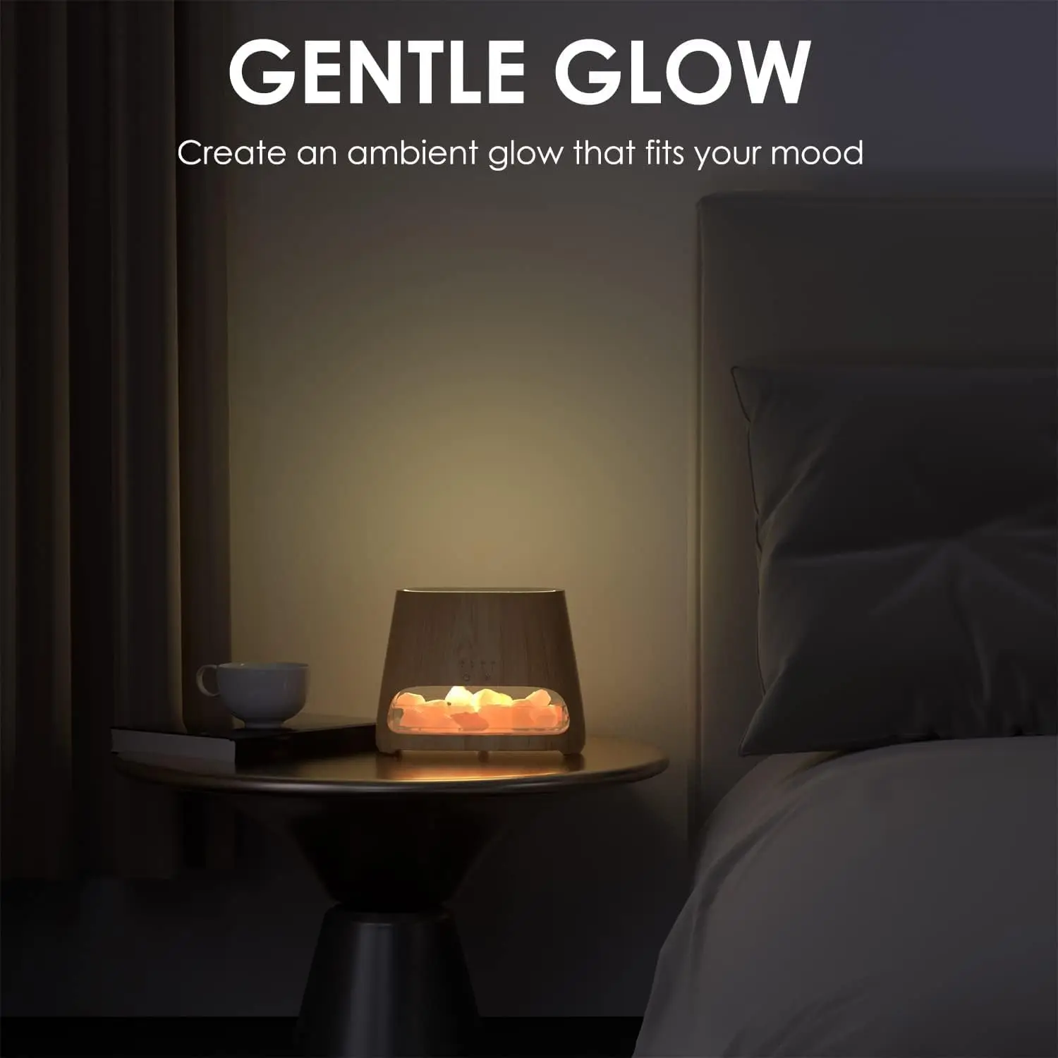 2-in-1 Ultrasonic Essential Oil Diffuser & Himalayan Salt Lamp, Aromatherapy Diffuser Cool Mist Humidifier with Auto Off Functio