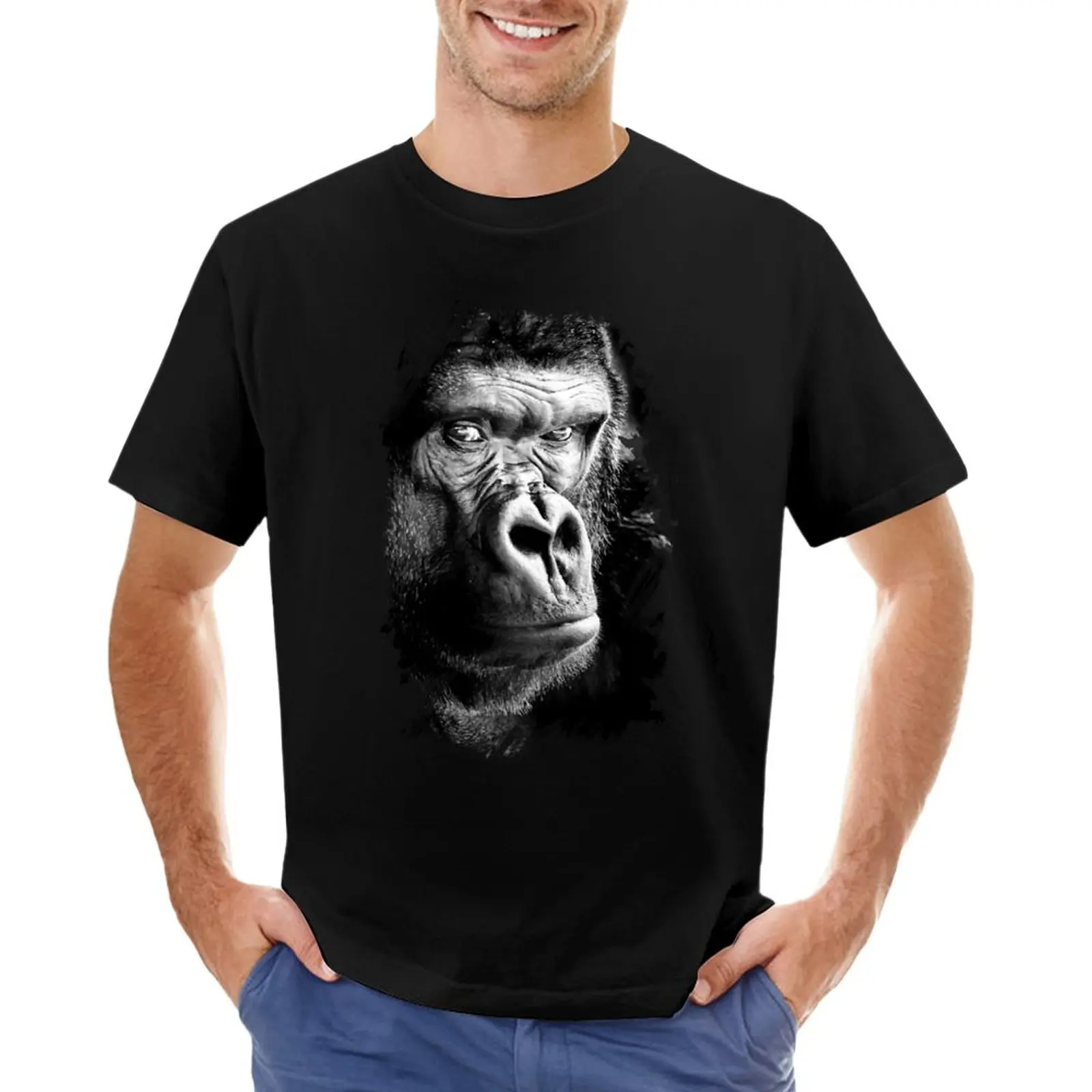Gorilla Stickers T-Shirt Customizeds Sport Fans Summer Tops Magliette Pesanti Per Uomo
