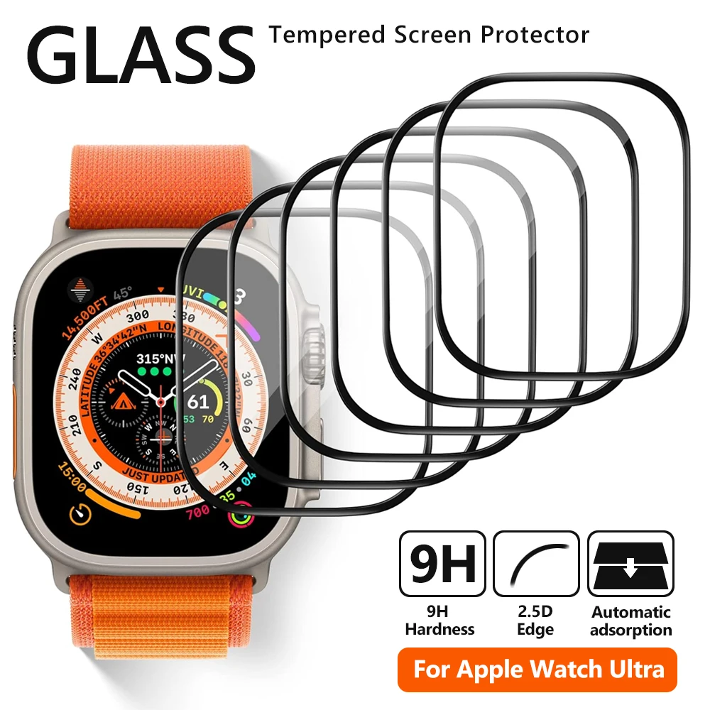 Screen Protector For Apple Watch Ultra 2 49mm Accessories Anti-Scratch Waterproof Tempered Glass Film For iWatch Ultra2 49 mm