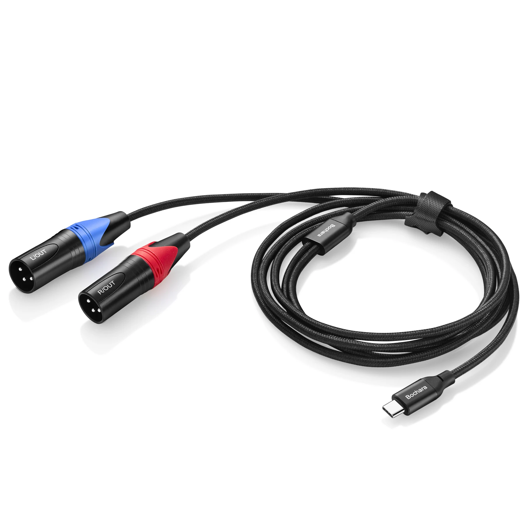 Bochara Premium Braided Dual XLR Male Audio Cable with Built-in Chipset and Enhanced Shielding