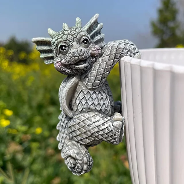 4 Csomag Ültetvényes Edény Tartó Miniatűr Dekoratív Sárkány Ültetvény És Váza Hugger Kreatív 3D Kézműves Szobor Hegymászó Dekoráció - Image 4
