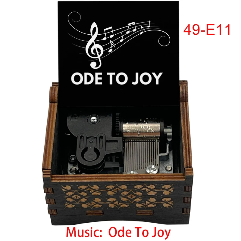 Famous Ode an die Freude Music Box Ode to Joy Black Wooden 18 Tones Mechanical Handmade Ornament Friends Family Birthday Gift 2