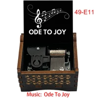 Famous Ode an die Freude Music Box Ode to Joy Black Wooden 18 Tones Mechanical Handmade Ornament Friends Family Birthday Gift 2