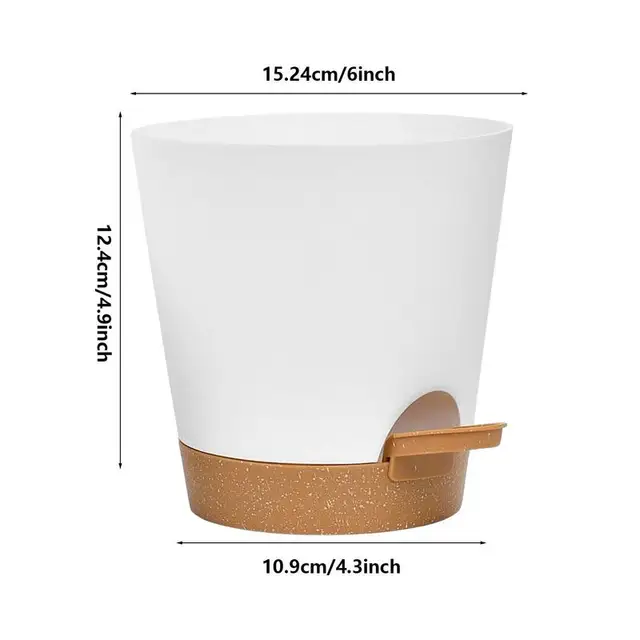 Öntözésű Növényi Edény 5Db Ön Öntözők Edények Beltéri Növényekhez 6 Hüvelykes Kerek Ültetvényes Az Otthoni Iroda Kertjéhez - Image 6