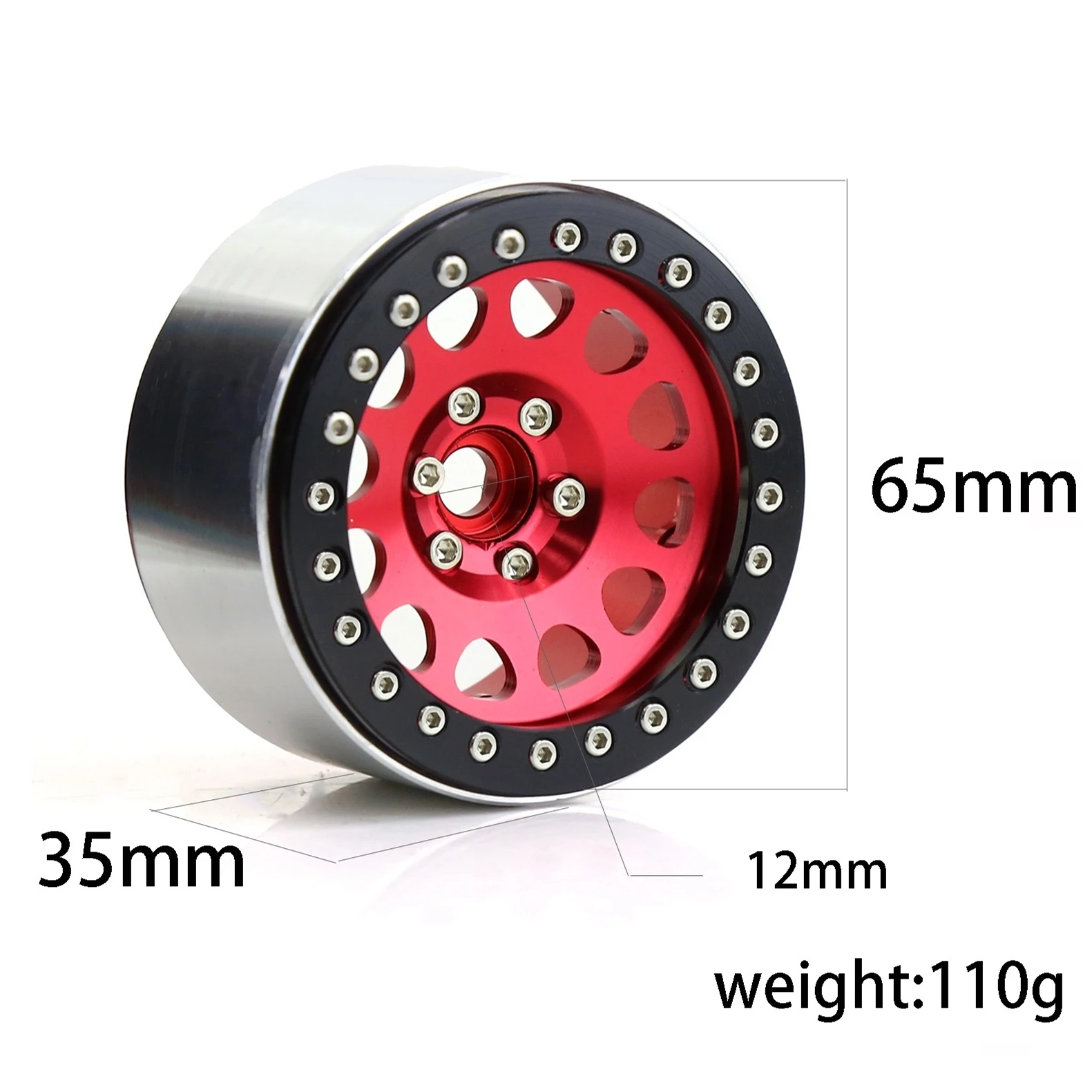 4PCS Black Plastic Beadlock 2.2 Wheel Rims For 1/10 RC Crawler Cars – Fits Axial SCX10, Wraith, Capra, TRX4 & More