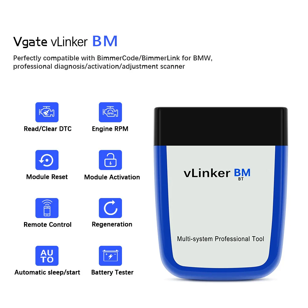

Vgate vLinker BM ELM327 for BMW Scanner Wifi Blue-tooth 4.0 Bimmercode Scan OBD 2 ODB2 Car Diagnostic Auto Tool ELM 327 V 1 5