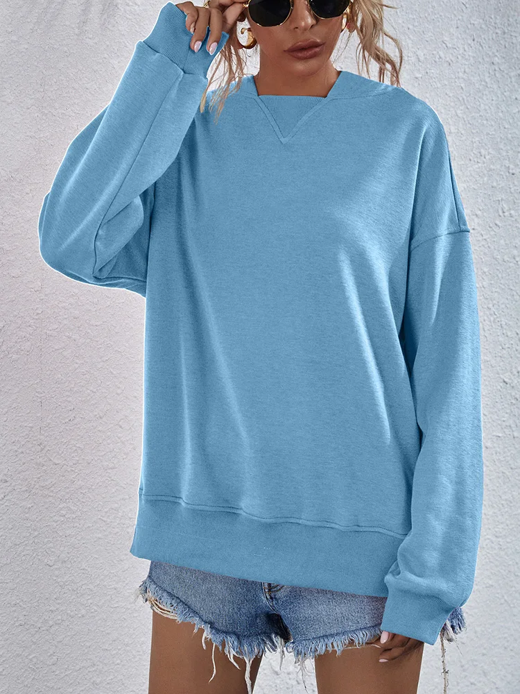

Oversized Hoodies Sweatshirts Women Hooded Solid Color Tops Autumn Casual Ladies Loose Pullovers Female Warm Poleron Mujer
