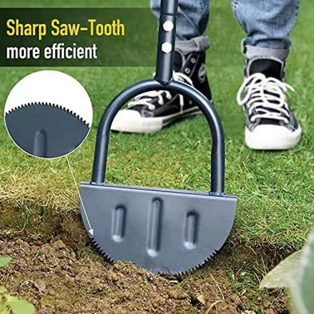 Manual Trimming Shovel With T-Grip Half Moon Serrated Lawn Trimmer Multifunctional Reinforced Gardening for Home Garden Supplies 3