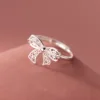 925 Sterling Silver Bow Adjustable Rings For Women Luxury Quality Jewelry Gift Female Wholesale Accessories Jewellery 1