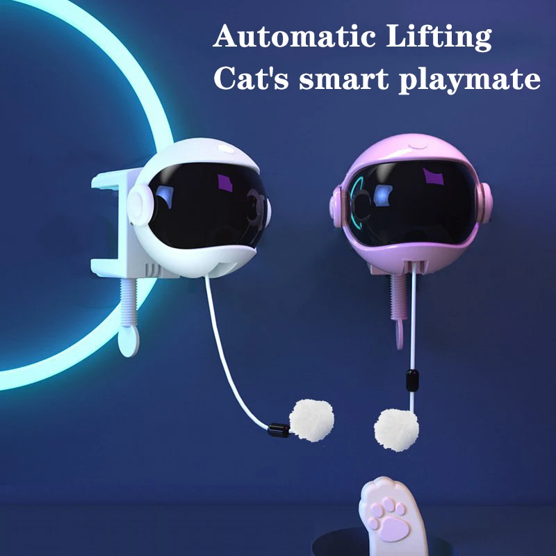 

Cat Toys Automatic Lifting Ball Cat Teaser Interactive Rotating Ball Toy Training Kitten for Cat Accessories Juguetes Para Gatos