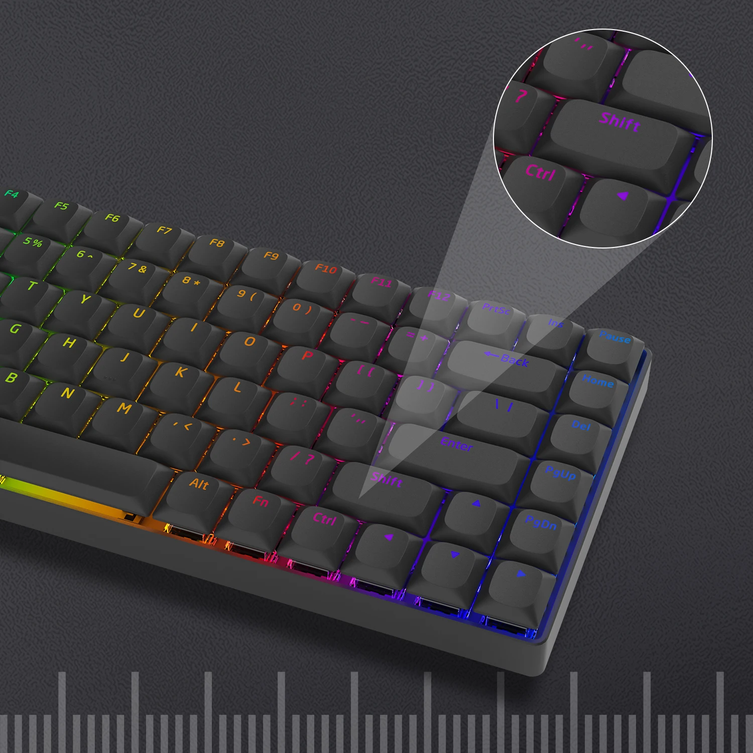Chave de Baixo Perfil Preto Pbt Keycap Horizonte Backlit Keycap para Cherry Gateron mx Teclado Mecânico com Trabalho Eua e Reino Unido Layout 118 - Imagem 3