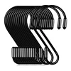 8 Pcs Black S Shape Hooks Hanger Home Bathroom Kitchen Accesories White Metal Hook Rack Hanging for Balcony Plant Shelf Tools 1