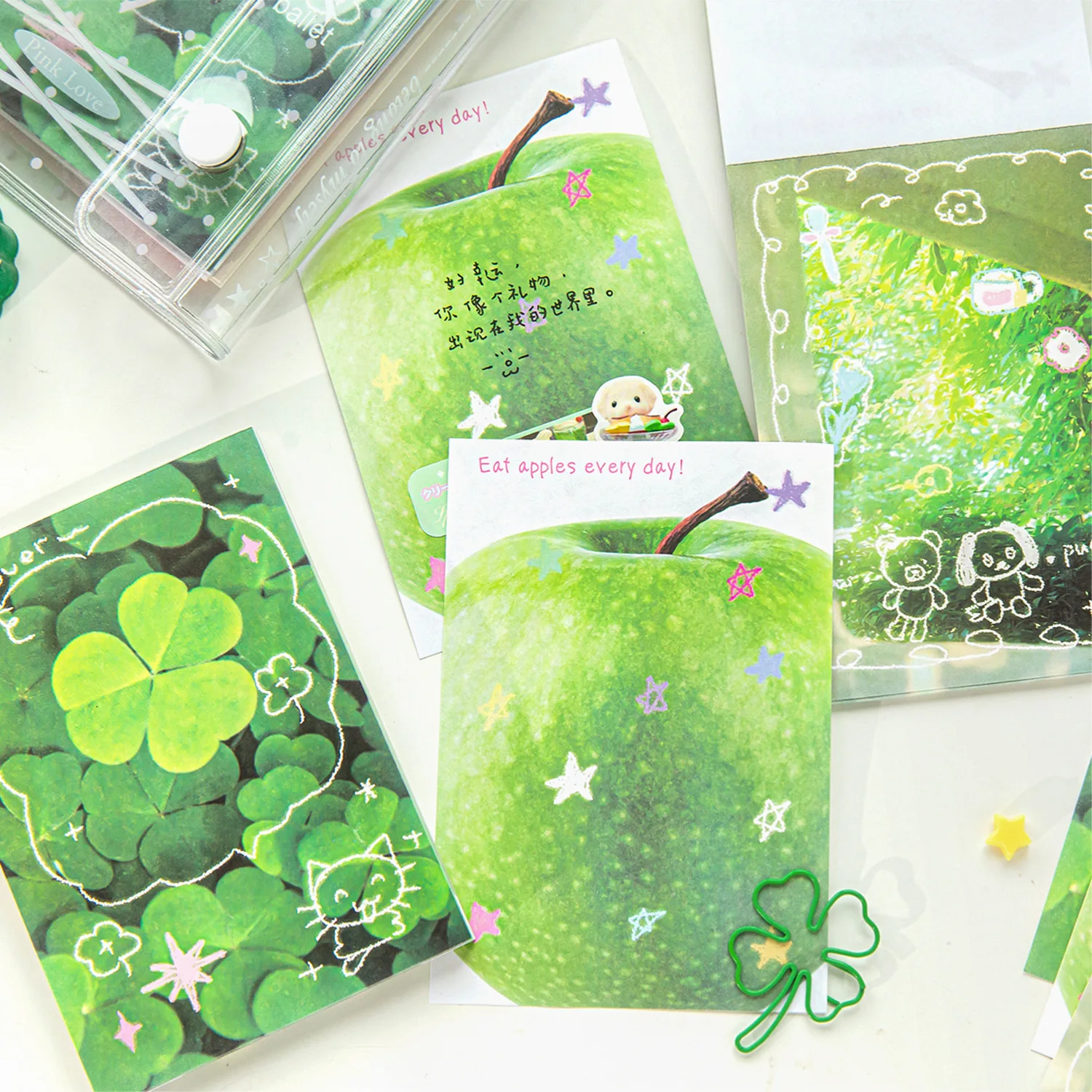 60 Sheets Cute Japanese Y2K Memo Pads Girls Message Paper Journal DIY Base Material Notepad School Stationery 5