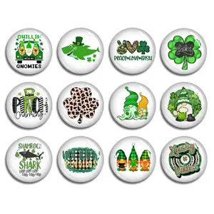Lucly Clover Cabochon,St Patrick Shamrock Green Clover Image Glass dome,10mm 12mm 16mm 25mm 30mm  40mm Picture Beads - FJ2581