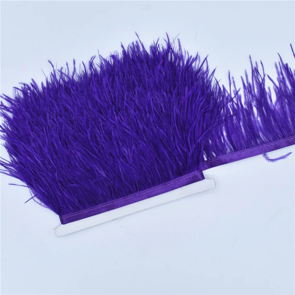 Ostrich Feathers 1meters Real Trim Fringe for Clothes Ribbon Trims Feather Skirt Plumas Plume Decoration
