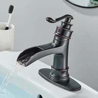 Waterfall Bathroom Faucet Oil Rubbed Bronze Single Handle Lavatory Mixer Tap  Vessel Sink Faucet Farmhouse Vanity  Sink Faucet 3