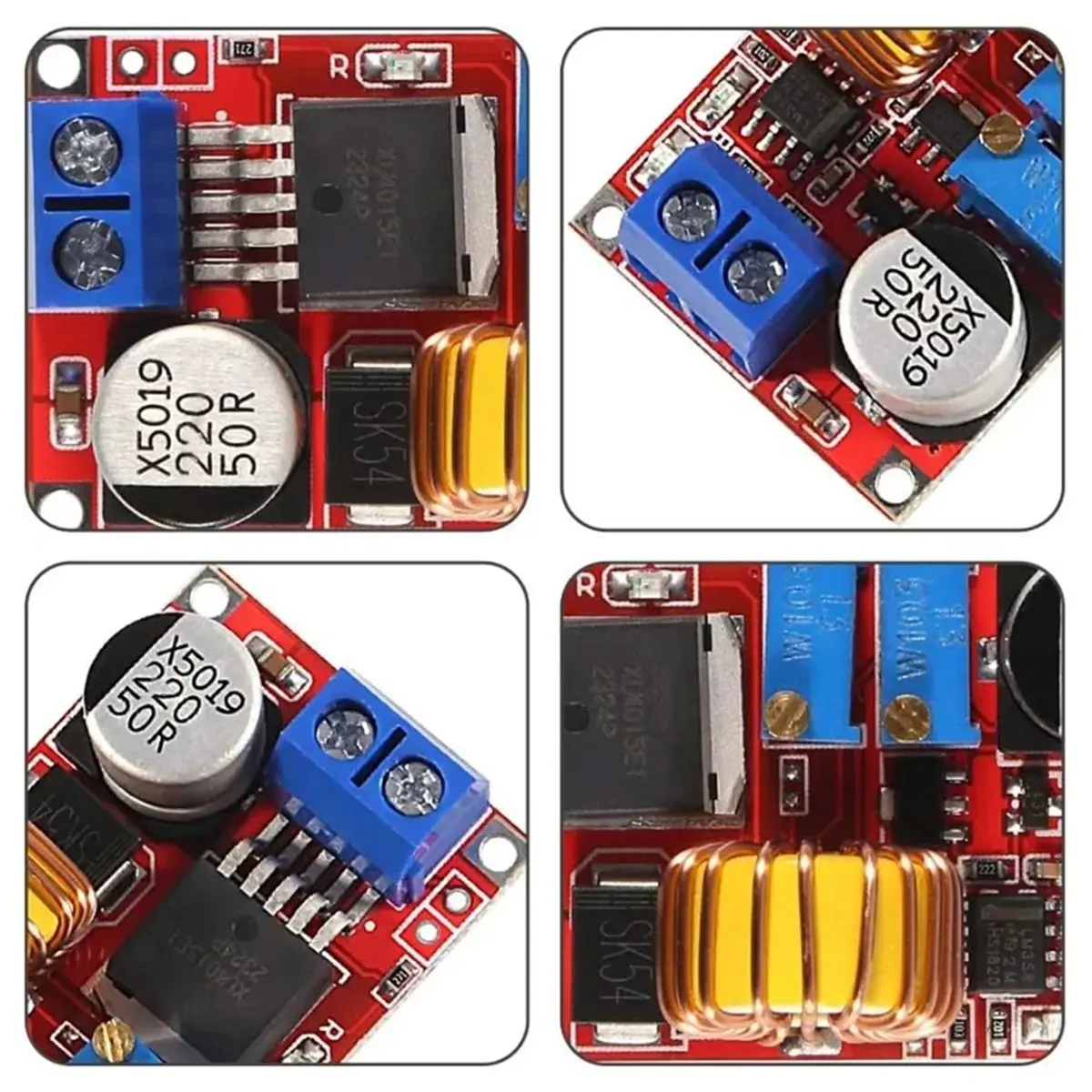 (A23G) 5개 5A DC-DC 조정 가능한 벅 컨버터 XL4015 4-38V 1.25-36V 스텝다운 전원 전압 조정기 전원 모듈