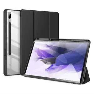 

For Samsung Galaxy TAB S9 FE Plus Case Cover TPU Acrylic Classic Leather Stand Cover With Pen Holder For Galaxy Tab S9 Plus