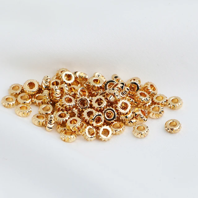 Gold Spacer Jewelry Making  Metal Round Spacers Beads Gold - 20pcs 3mm 4mm  5mm - Aliexpress