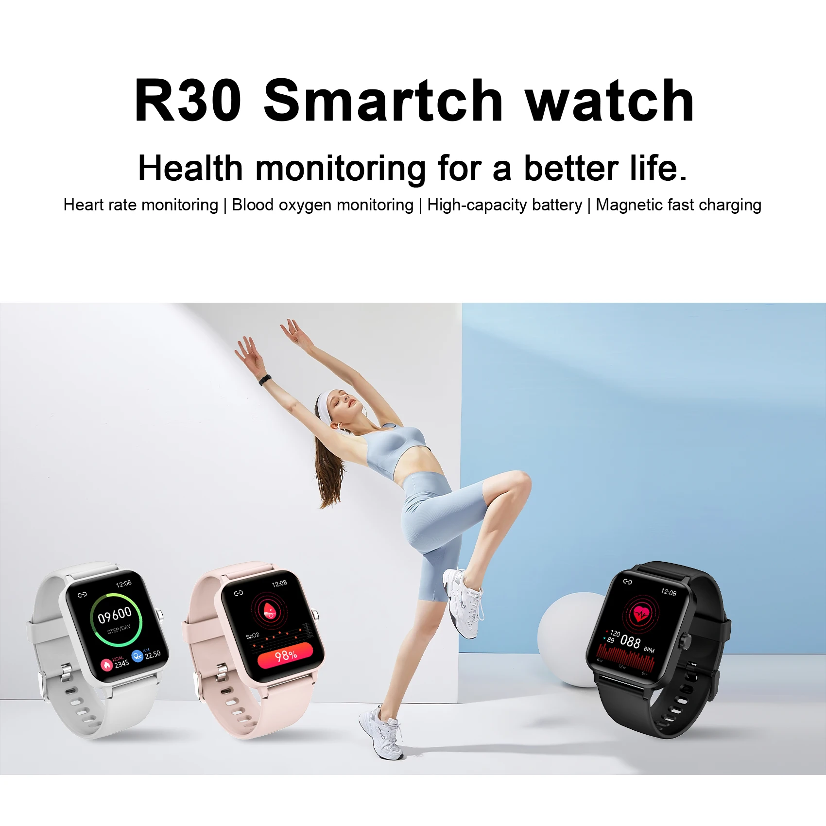 Blackview Ʈ ġ R30 ɹڼ  ð,  , IOS ȵ̵ ޴, Ʈ  ͸, 