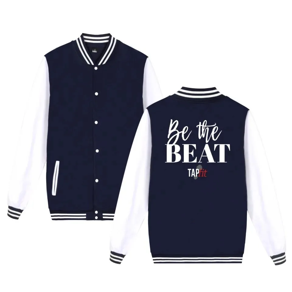 Fashion tapfit be beat printed men's women baseball jacket casual pocket long sleeve harajuku hoodies jackets sweaters tops