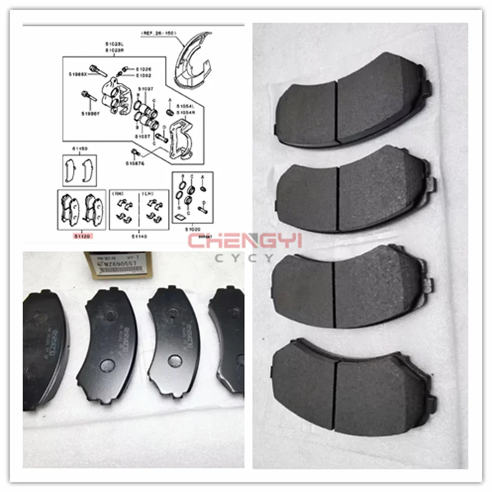 Front Wheel Cylinder Caliper Brake Front Brake Pad For Pajero V63W V73W V78W V83W V87W V93W 4605A471 MR510539 MZ690577 MZ690177