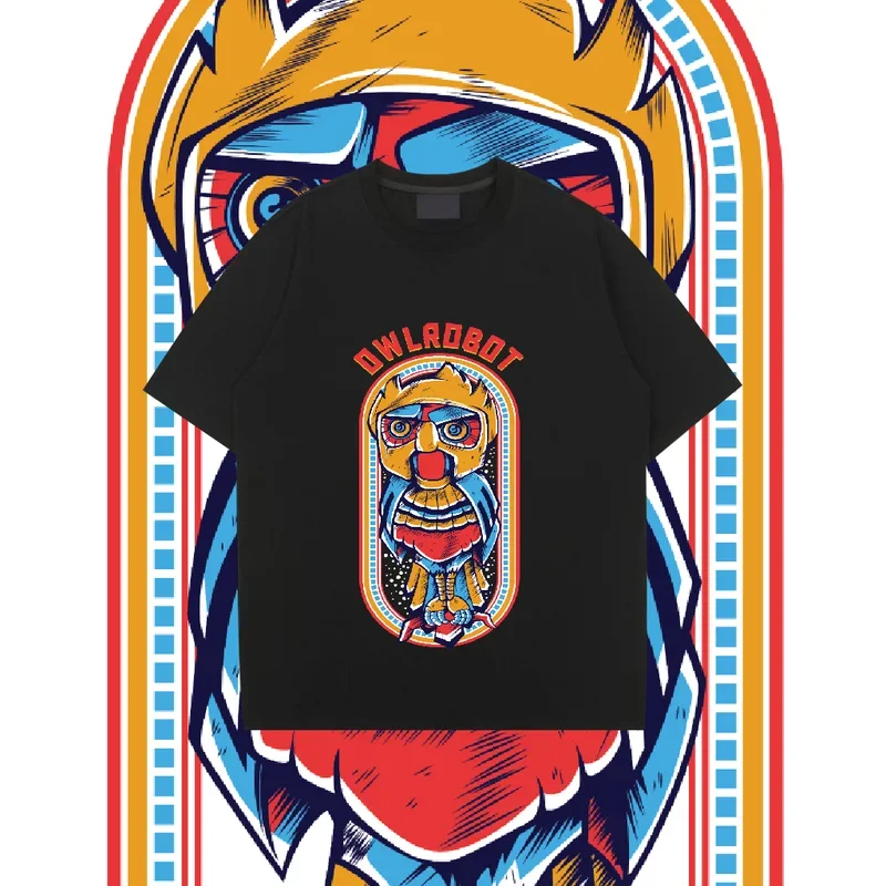 

Черная футболка, белая футболка, футболка с коротким рукавом из хлопка, лучшее качество, Лидер продаж, Мужская футболка с совой и круглым вырезом, модный стиль