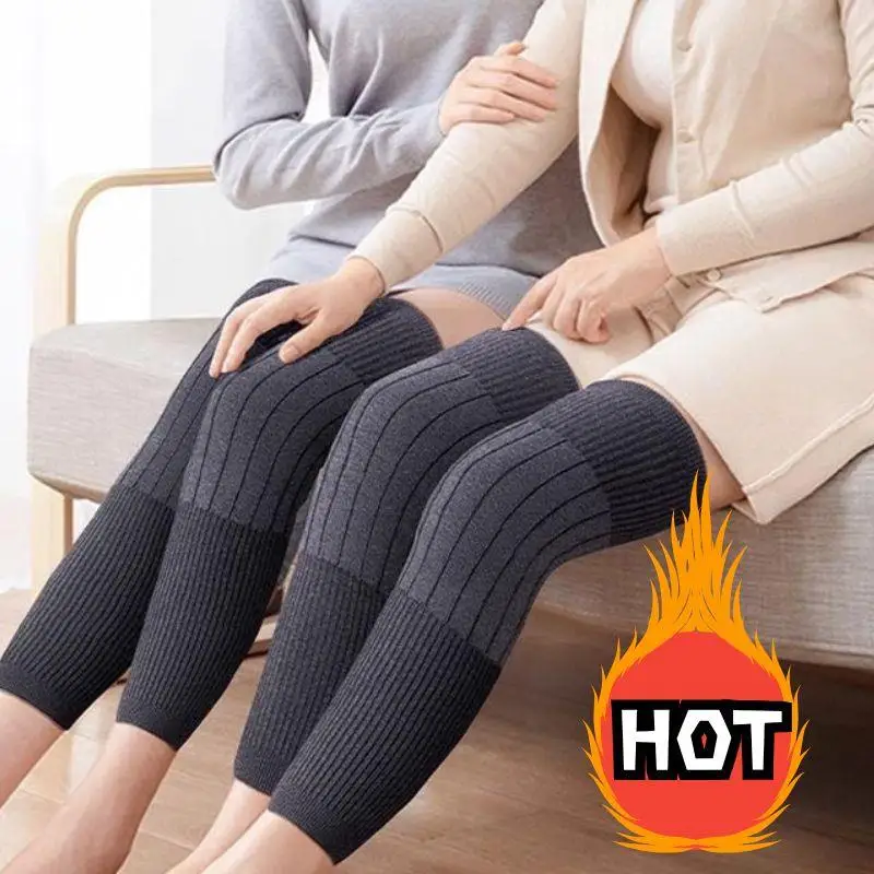 1 paire de genouillères chaudes d'hiver pour femmes, chauffe-jambes pour hommes âgés, jambe froide, arthrite, genouillère, soutien du genou, protection des jambes