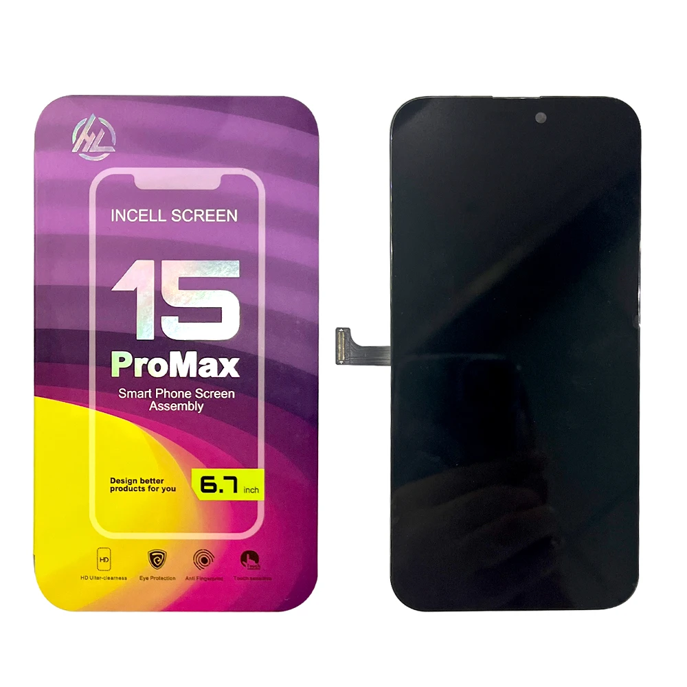 Display LCD Incell Per IPhone 15 Plus | Assemblaggio Schermo E Digitalizzatore | Ricambio Nero