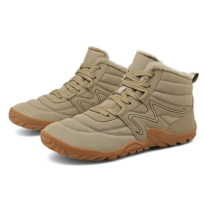 New Winter Boots For Men Snow BareFoot Outdoor Non-slip Warm Fur Casual Sneakers Plus Size Lightweight Ankle Boots Hiking Shoes