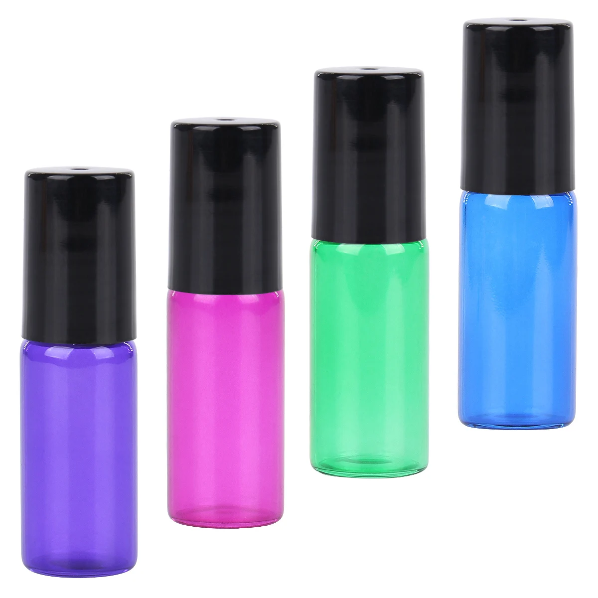 

1 Piece 5ml Glass Roll on Bottles Empty Vial Essential Oils Perfume Refillable Bottle for Travel Cosmetic Fragrance Sample