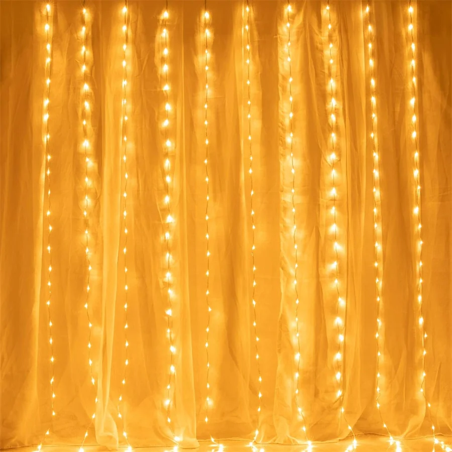 thumbnail image 5 of Guirnalda de luces de lluvia de meteoritos en cascada de 3 x 3 m, 3 x 6 m, 3 x 9 m, 3 x 12 m para exteriores, cortina de luces de hadas, guirnalda de luces colgantes navideñas, 5 of 5