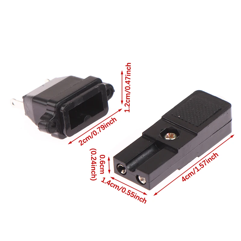 HMA73-สองสายไขควงไฟฟ้าปลั๊ก 2-core Power Socket DC Power Plug Connector 2 Pins สีดําขนาดเล็ก 2 สายปลั๊ก 1