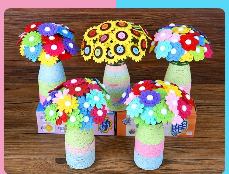 five of the different flower craft kids shown in picture